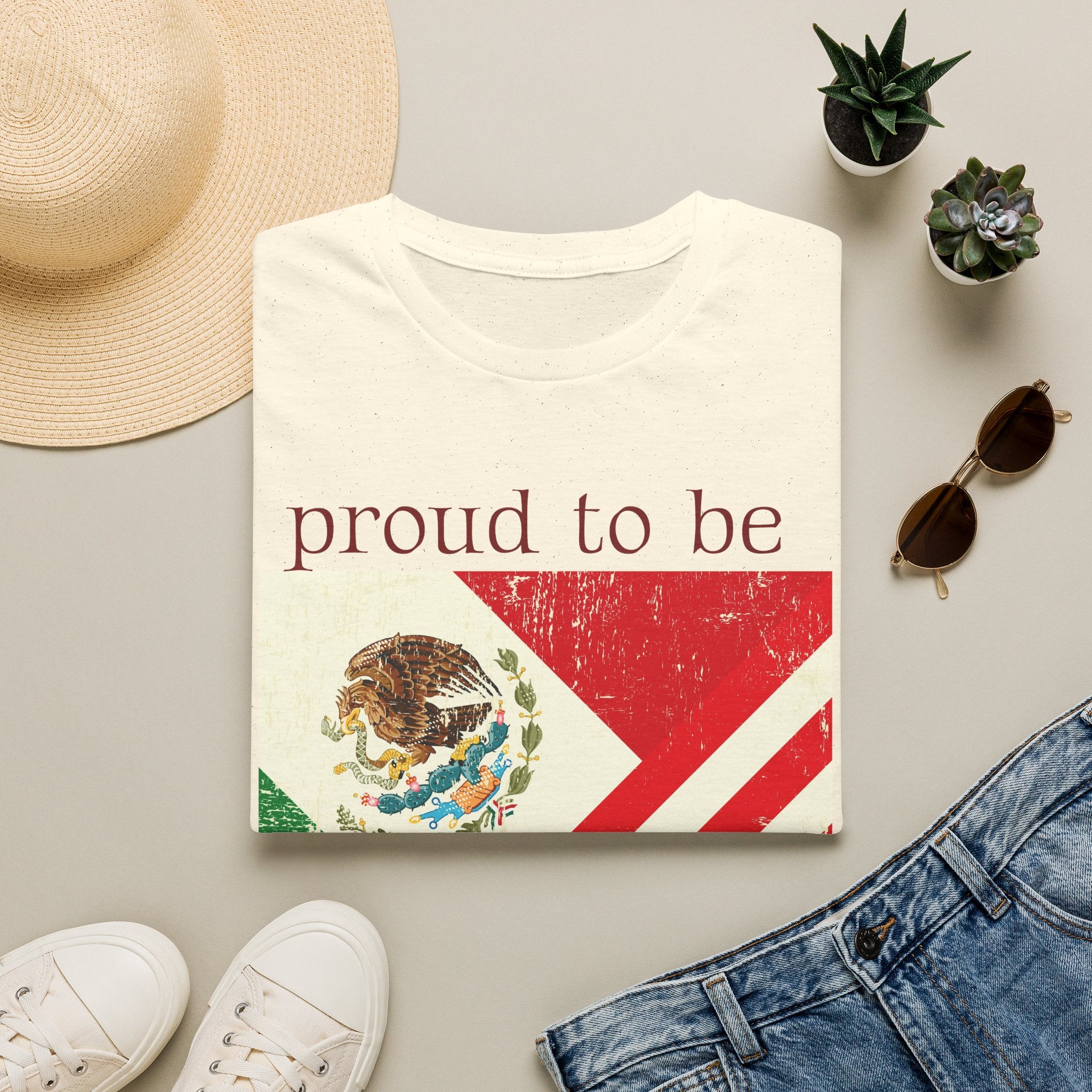 Proud to Be Mexico USA Flag T-Shirt