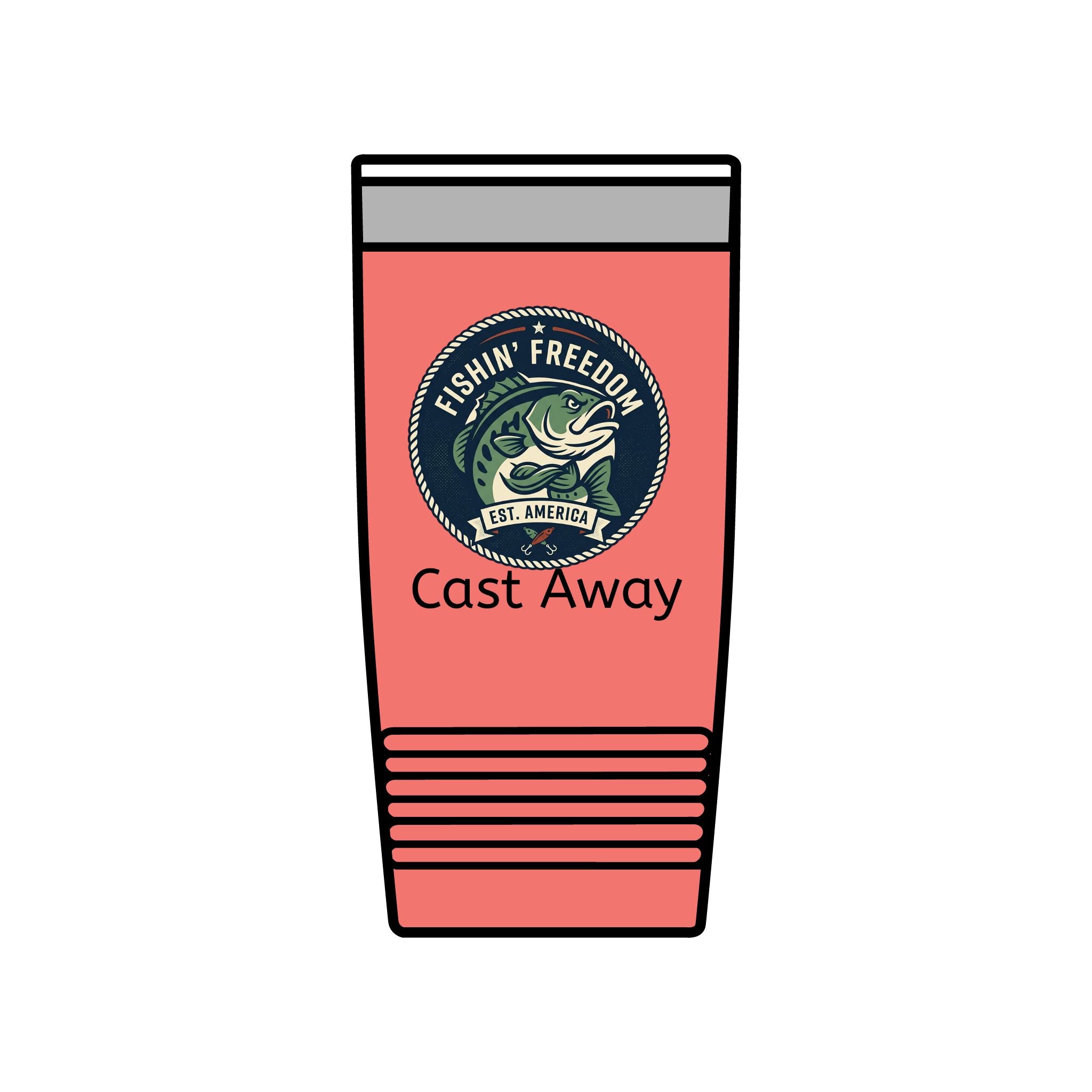 Fishing Tumbler 20oz — 'Cast Away' Insulated Stainless Steel Travel Cup