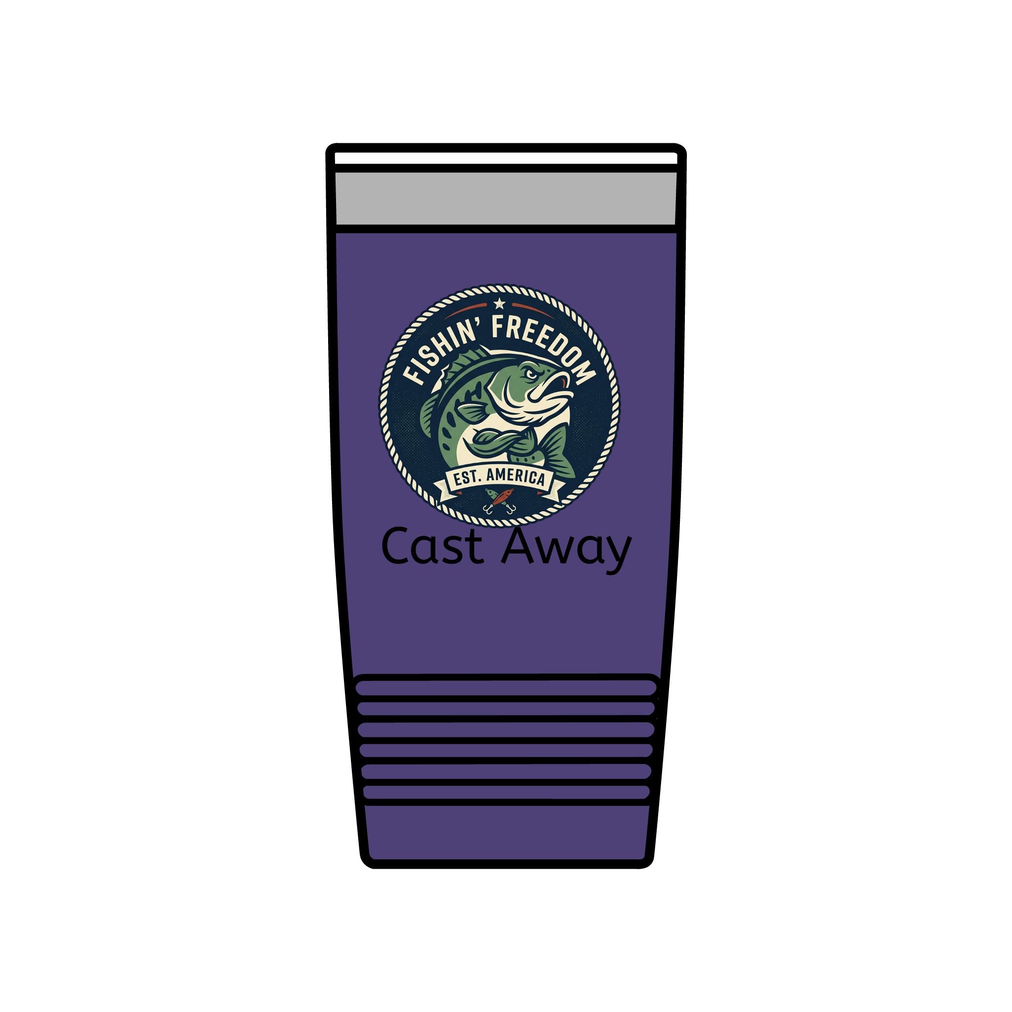 Fishing Tumbler 20oz — 'Cast Away' Insulated Stainless Steel Travel Cup