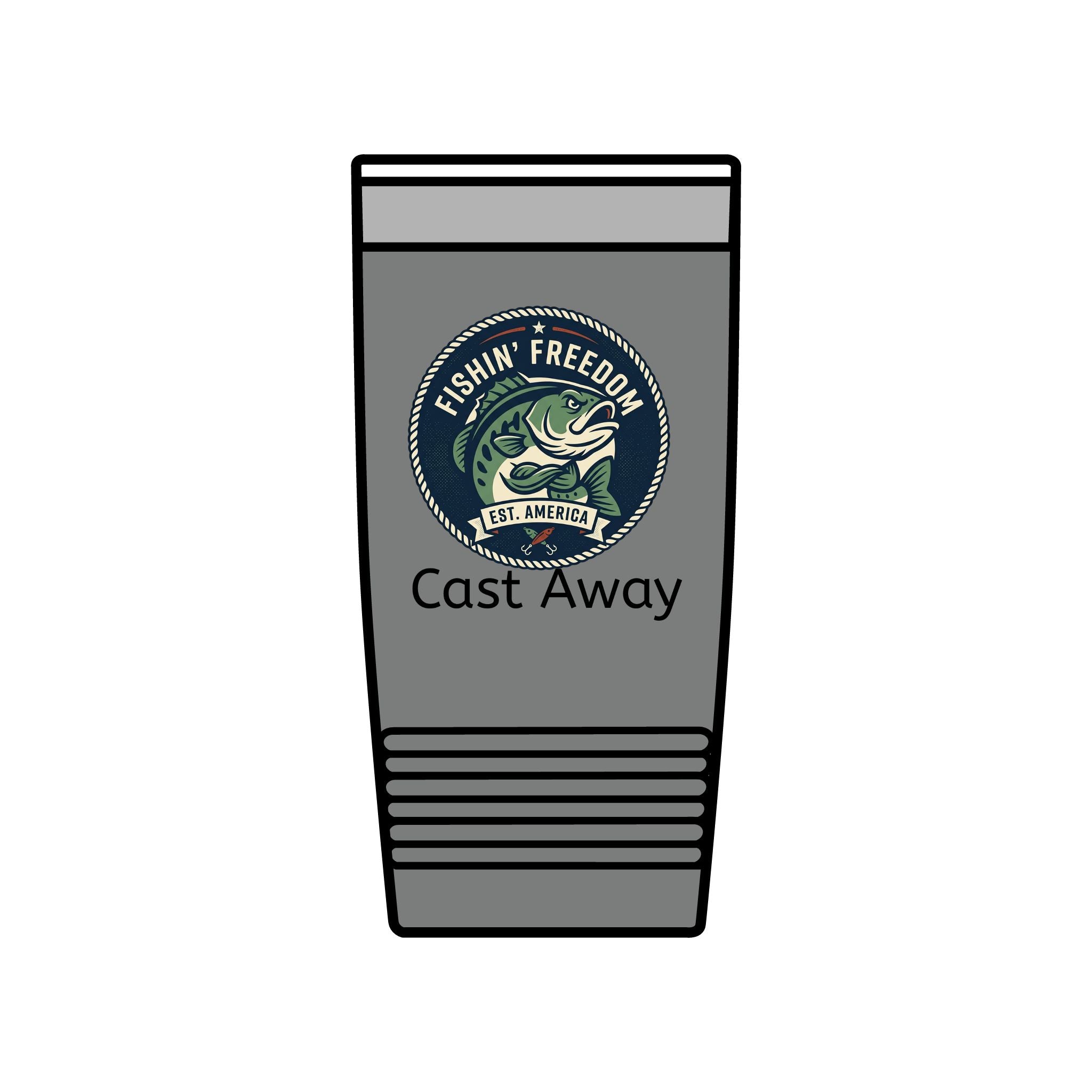 Fishing Tumbler 20oz — 'Cast Away' Insulated Stainless Steel Travel Cup