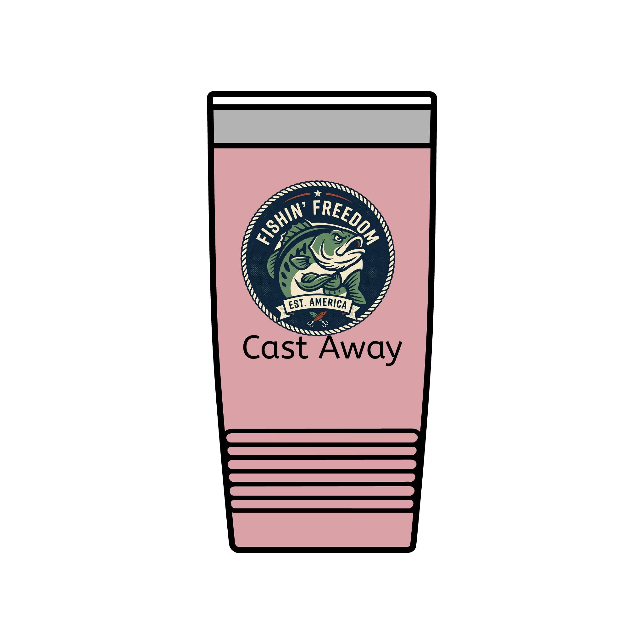 Fishing Tumbler 20oz — 'Cast Away' Insulated Stainless Steel Travel Cup