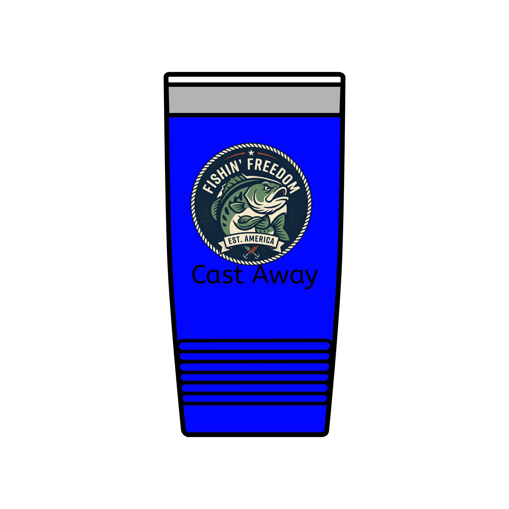 Fishing Tumbler 20oz — 'Cast Away' Insulated Stainless Steel Travel Cup