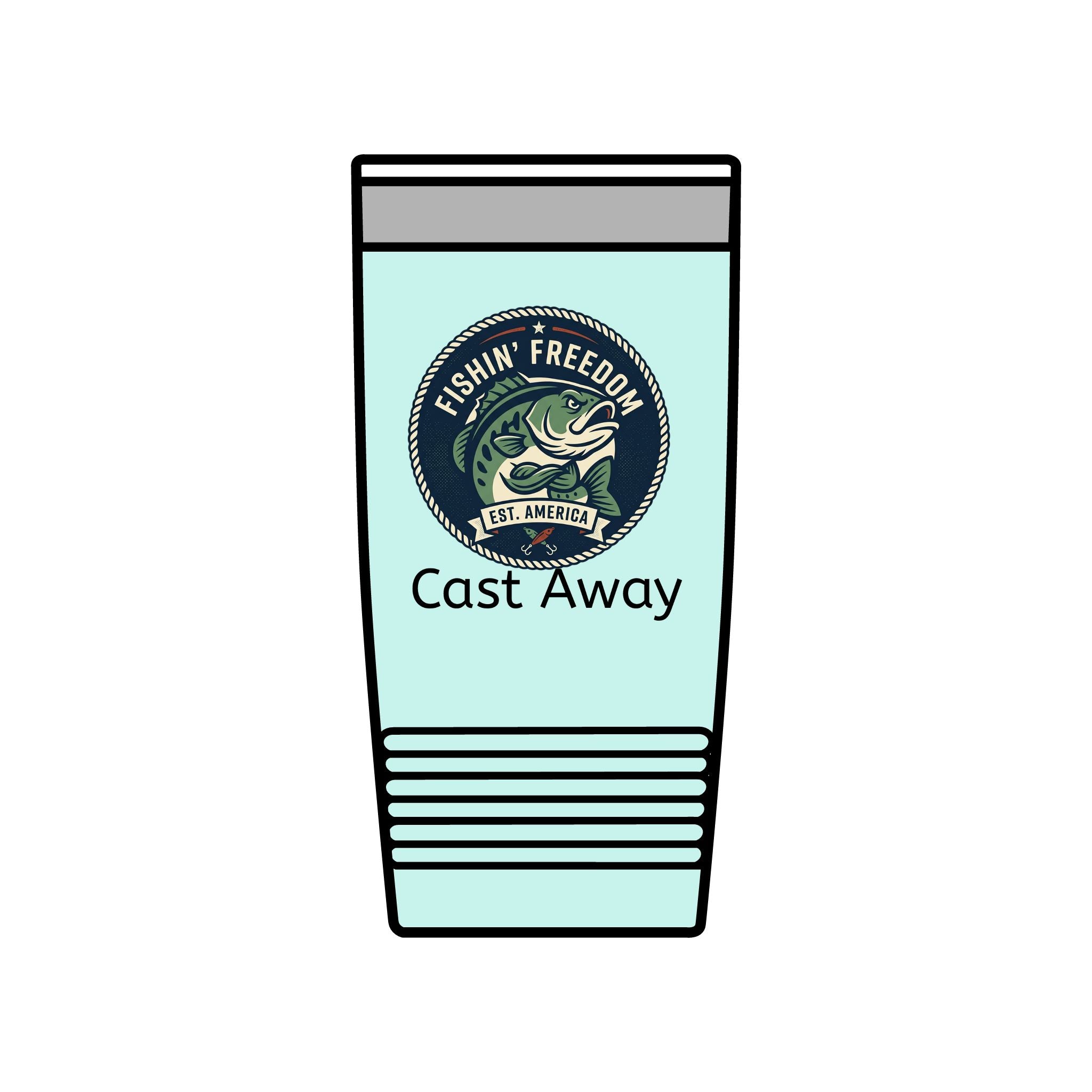 Fishing Tumbler 20oz — 'Cast Away' Insulated Stainless Steel Travel Cup