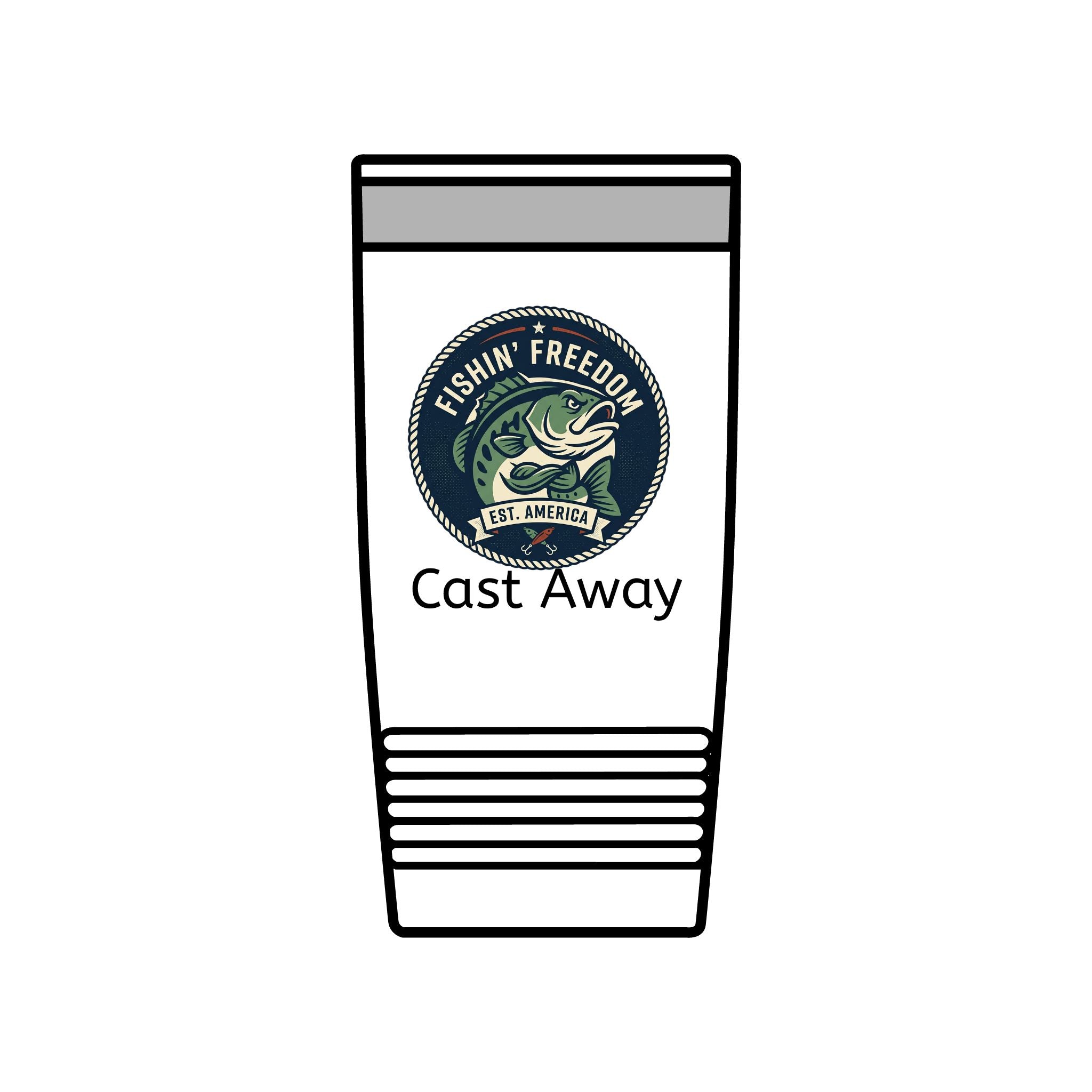 Fishing Tumbler 20oz — 'Cast Away' Insulated Stainless Steel Travel Cup