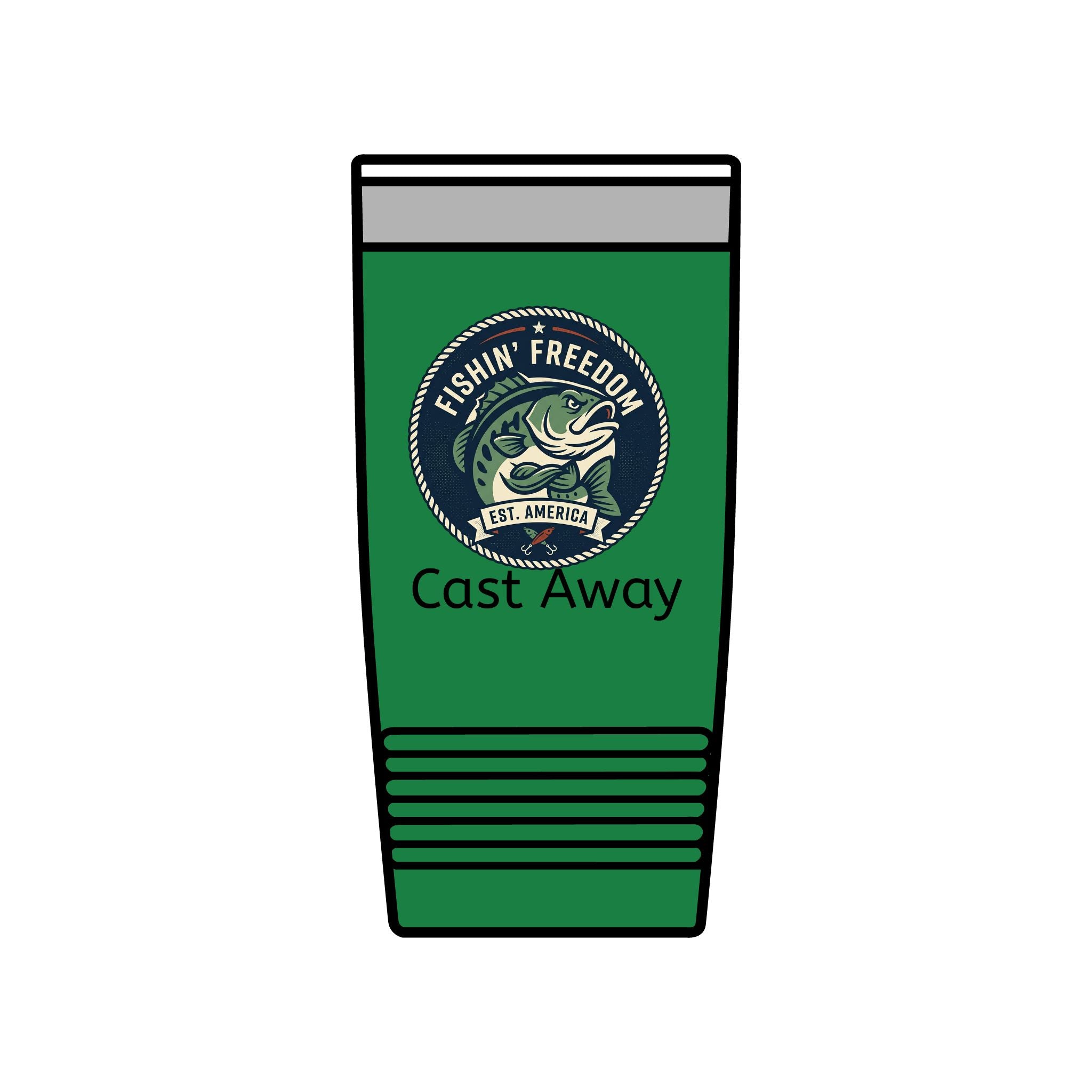 Fishing Tumbler 20oz — 'Cast Away' Insulated Stainless Steel Travel Cup