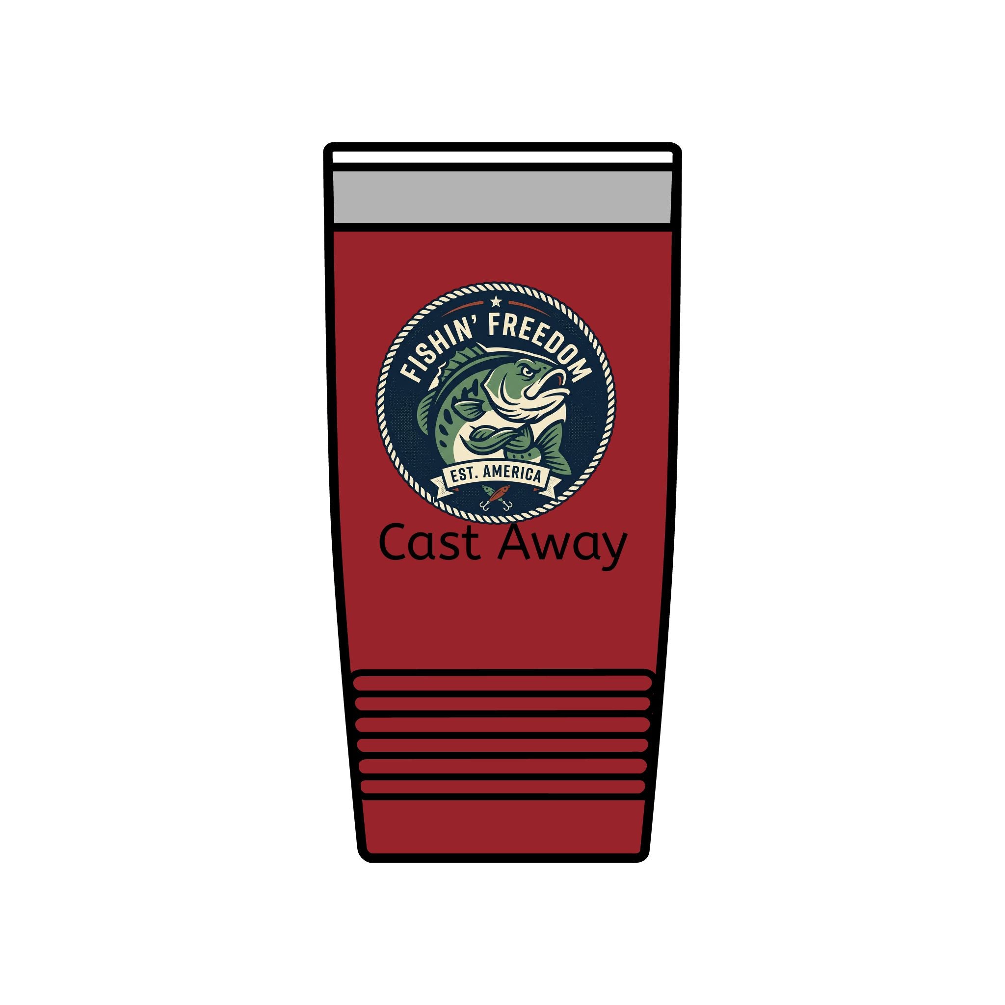 Fishing Tumbler 20oz — 'Cast Away' Insulated Stainless Steel Travel Cup