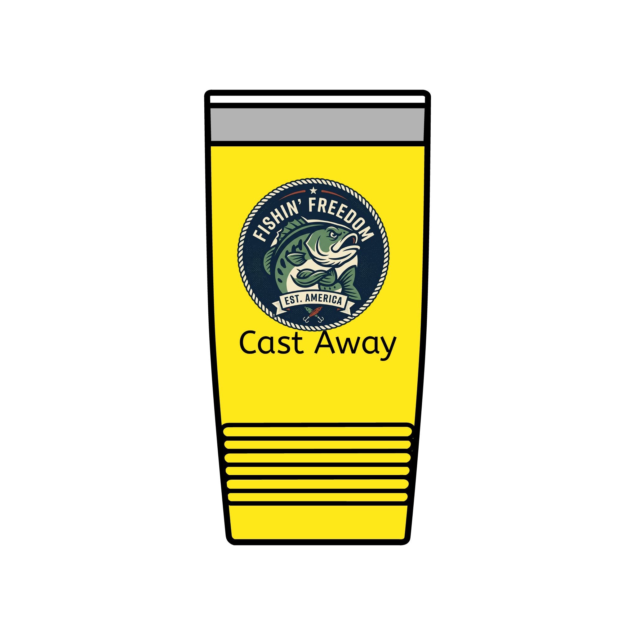 Fishing Tumbler 20oz — 'Cast Away' Insulated Stainless Steel Travel Cup
