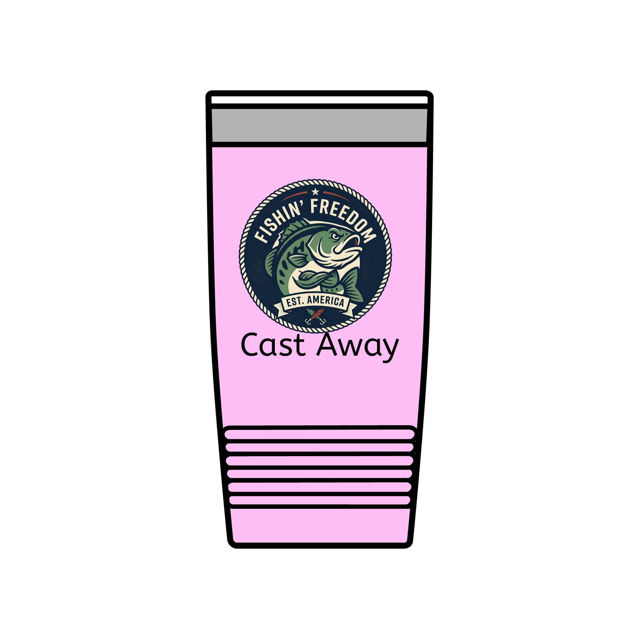 Fishing Tumbler 20oz — 'Cast Away' Insulated Stainless Steel Travel Cup