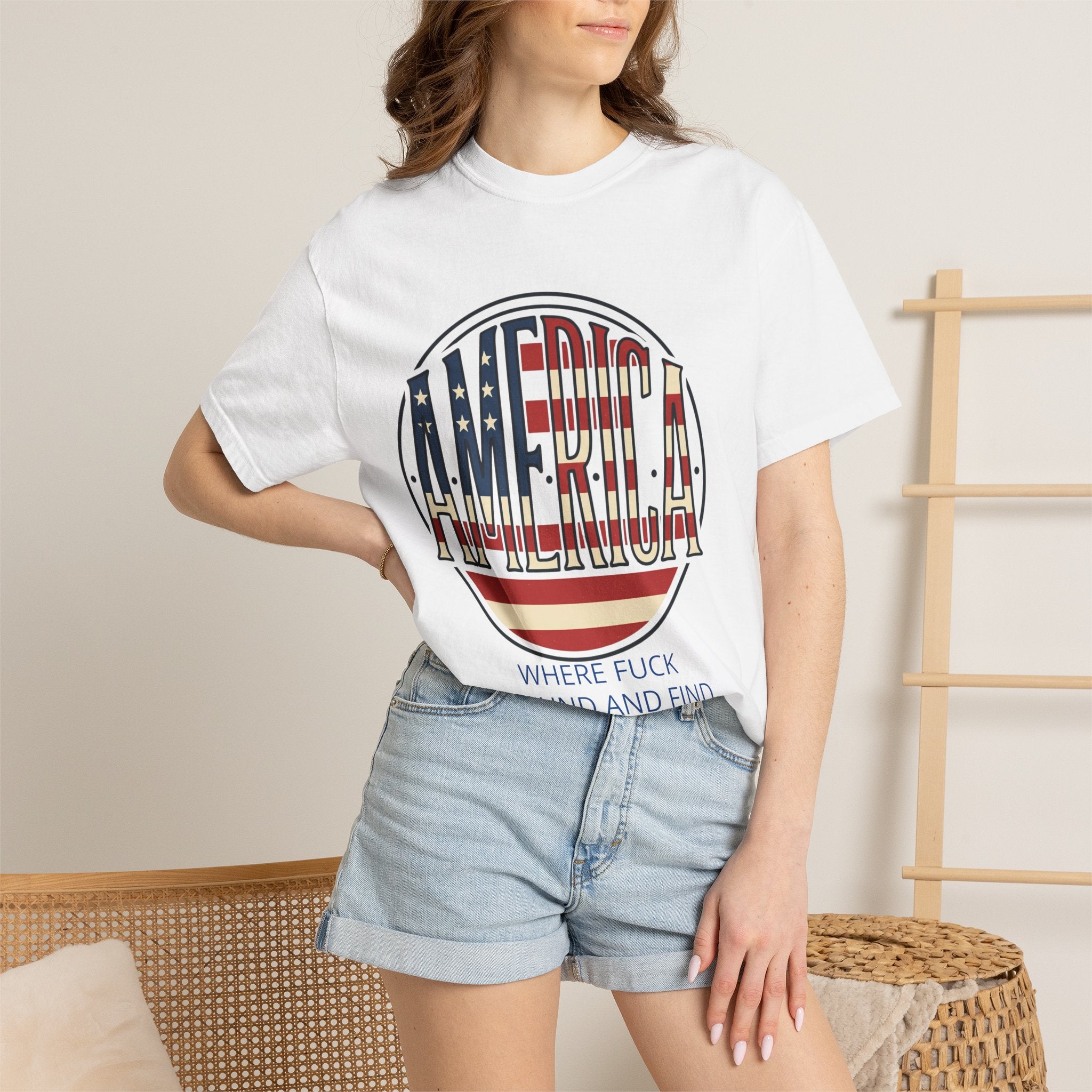 America Retro Flag Graphic T-Shirt — “Where F*** Around and Find Out Is Our Moto”