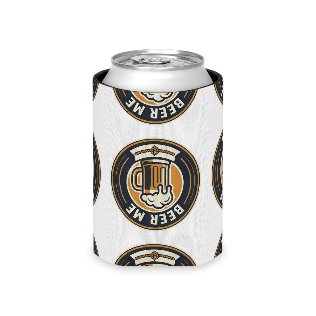Can Cooler — "Beer Me" Mug Logo Pattern Slim Can Cooler (Cooler Sleeve for 12oz Cans)