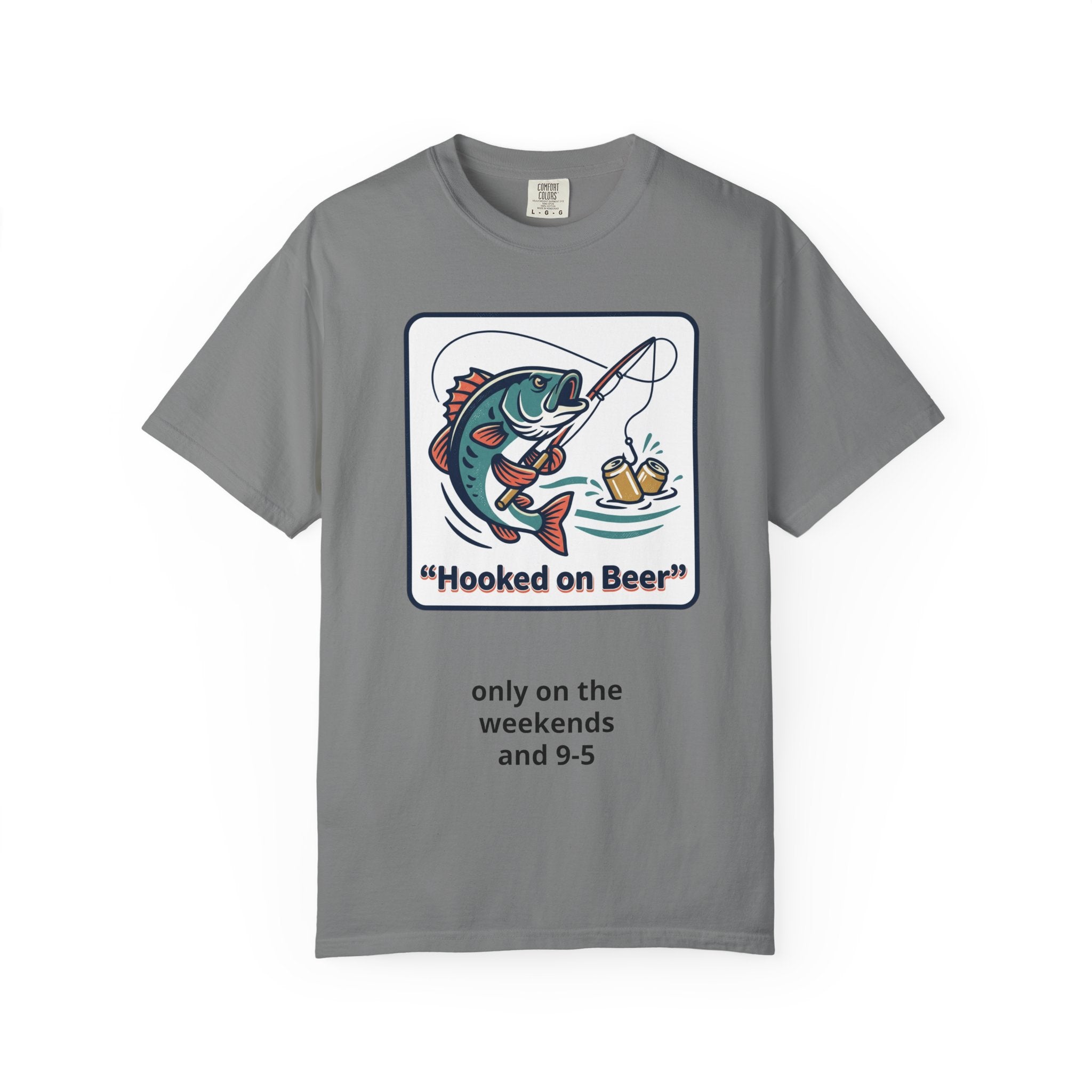 Hooked on Beer Fishing T-Shirt — Funny Fishing & Beer Graphic Tee