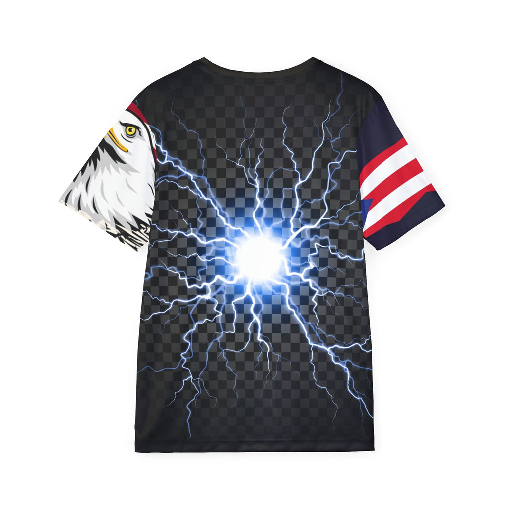 Patriotic Eagle All-Over Print Sports Jersey — USA Flag Football Tee