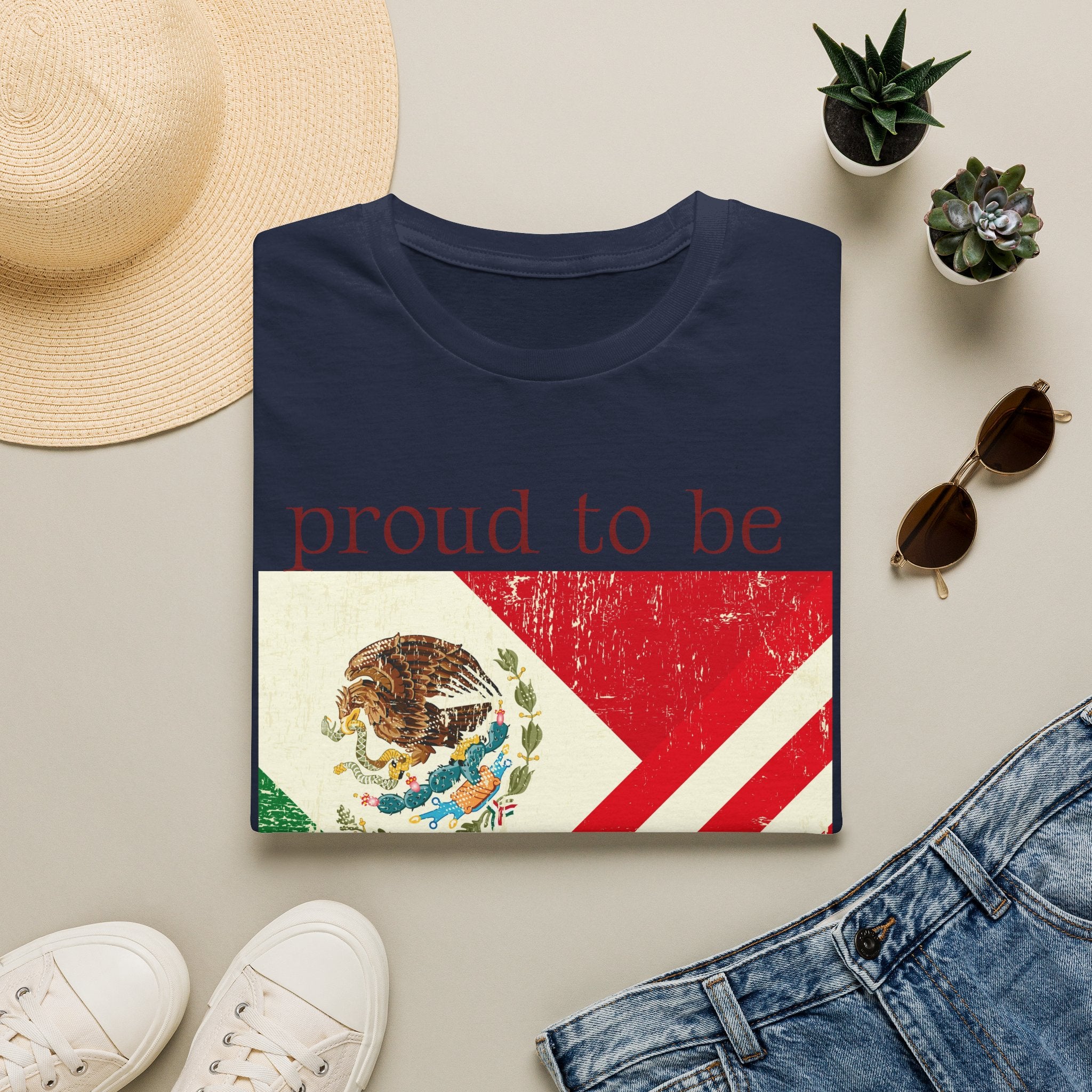 Proud to Be Mexico USA Flag T-Shirt