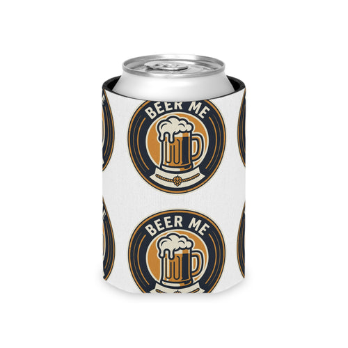 Can Cooler — "Beer Me" Mug Logo Pattern Slim Can Cooler (Cooler Sleeve for 12oz Cans)
