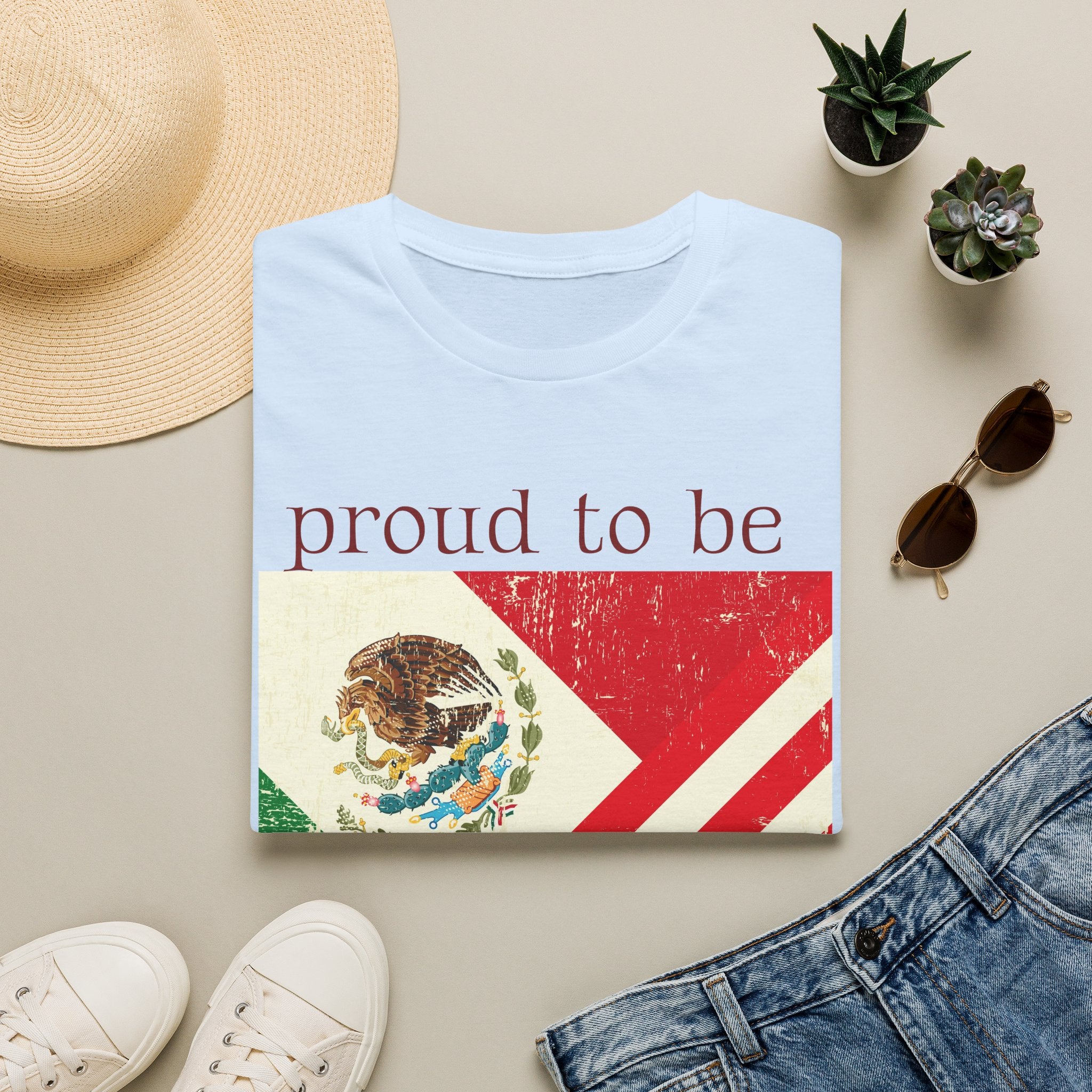 Proud to Be Mexico USA Flag T-Shirt