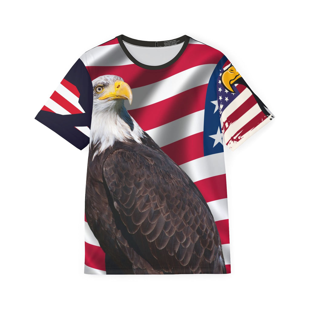 Patriotic Eagle All-Over Print Sports Jersey — USA Flag Football Tee