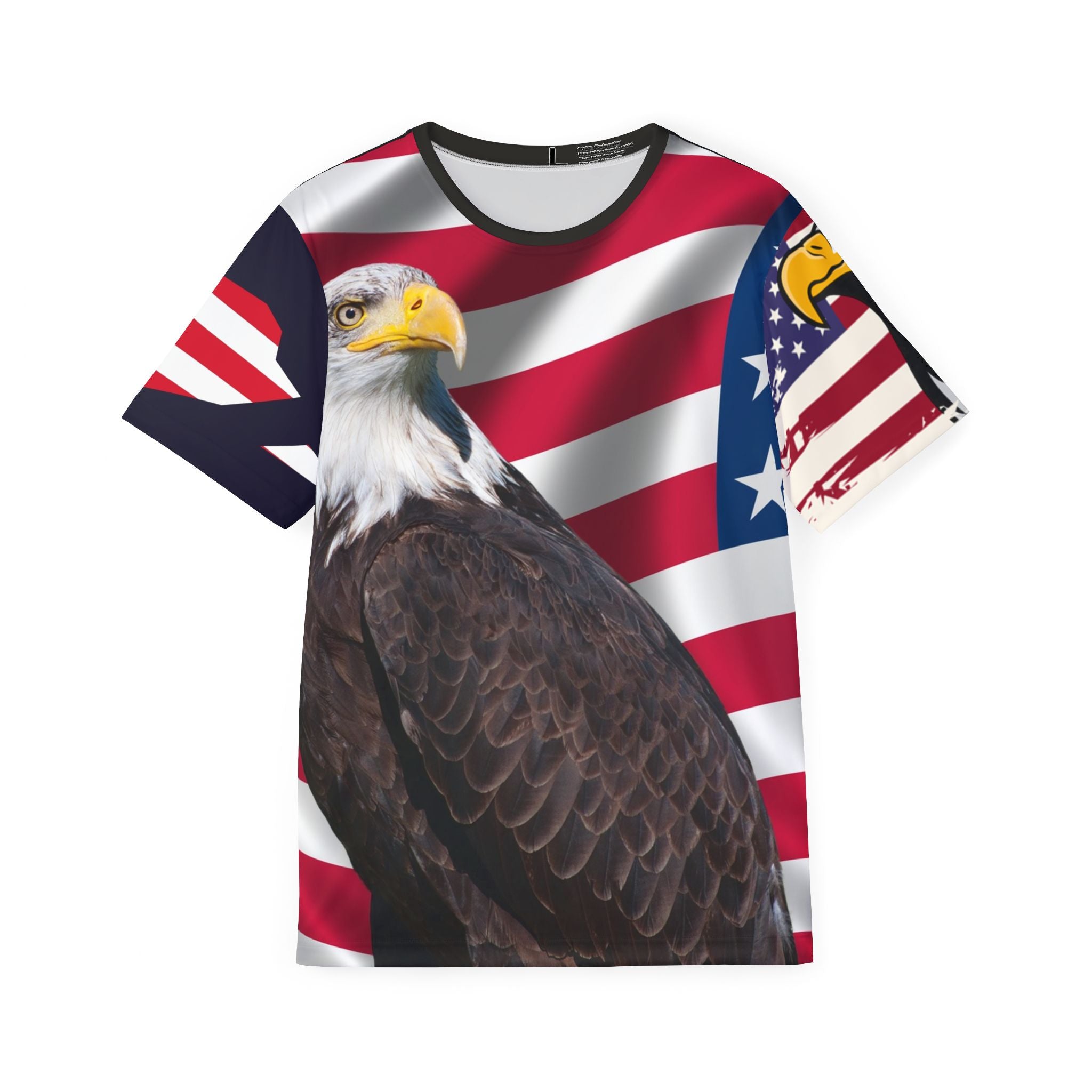 Patriotic Eagle All-Over Print Sports Jersey — USA Flag Football Tee