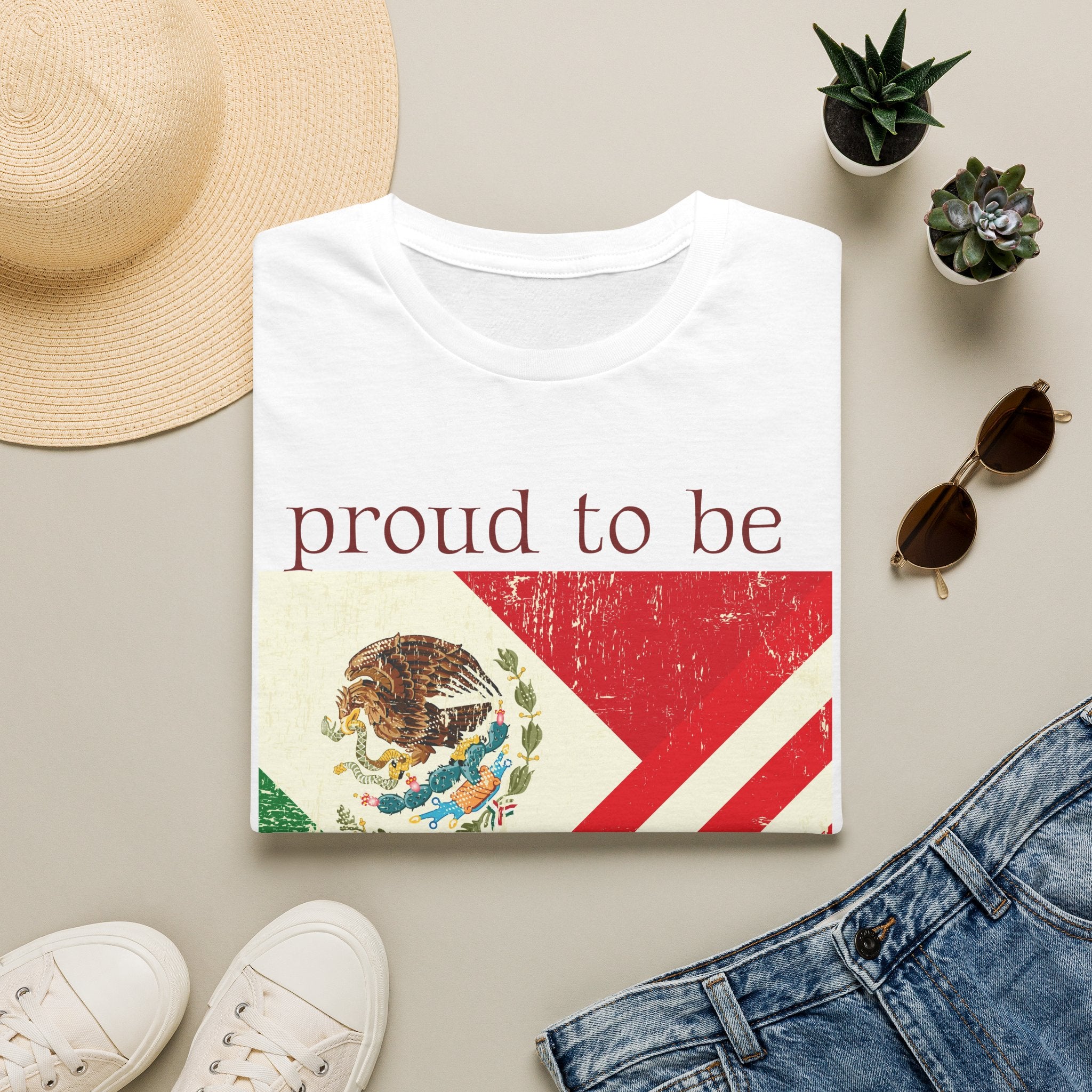 Proud to Be Mexico USA Flag T-Shirt