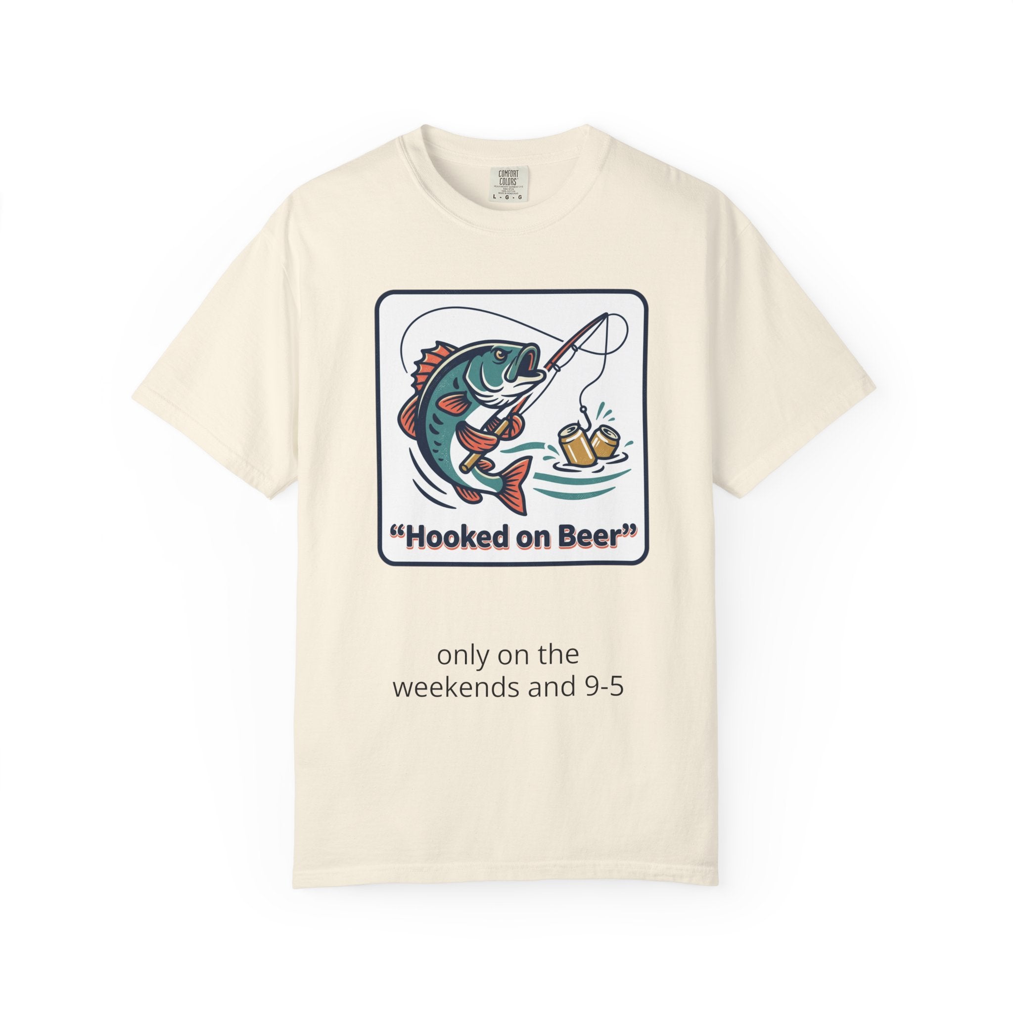 Hooked on Beer Fishing T-Shirt — Funny Fishing & Beer Graphic Tee