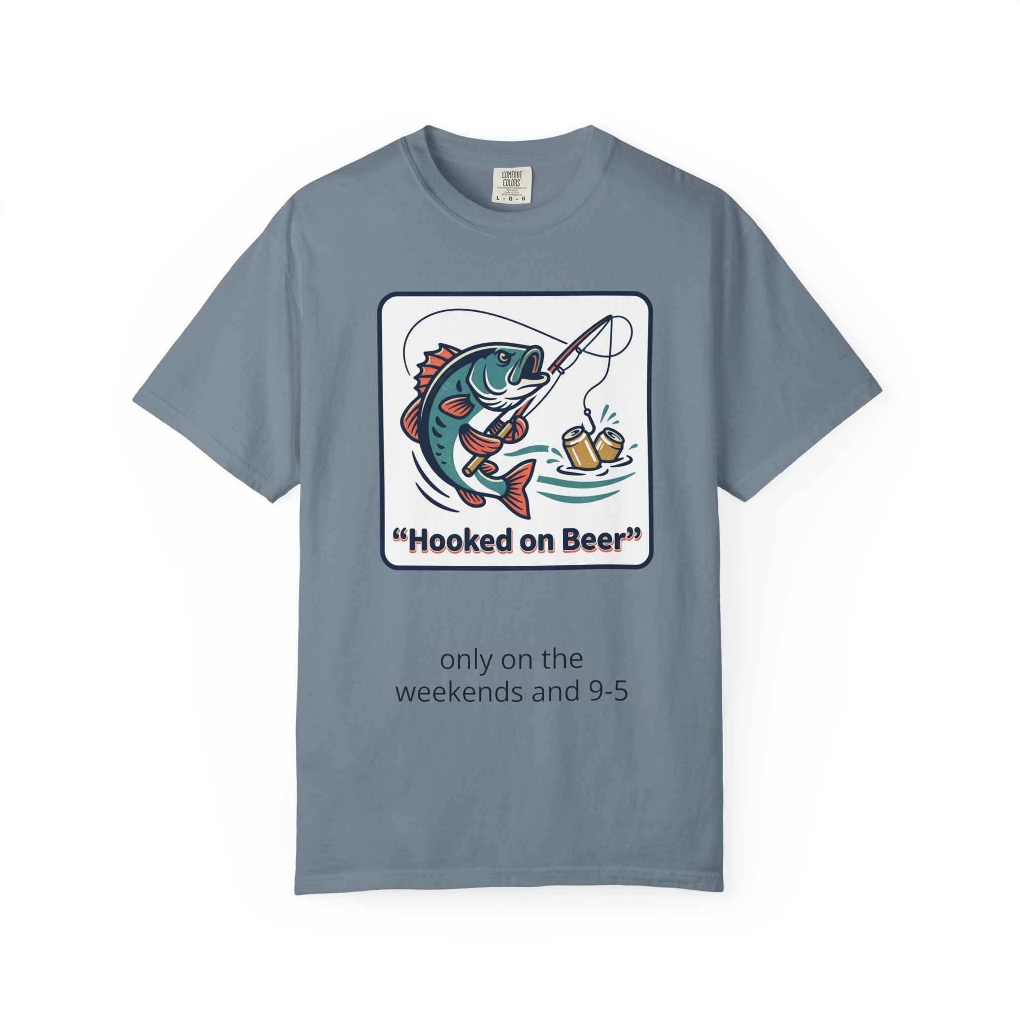 Hooked on Beer Fishing T-Shirt — Funny Fishing & Beer Graphic Tee