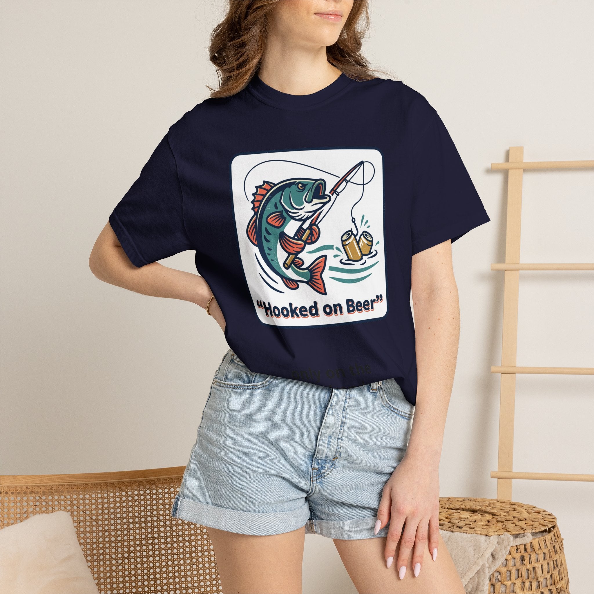 Hooked on Beer Fishing T-Shirt — Funny Fishing & Beer Graphic Tee