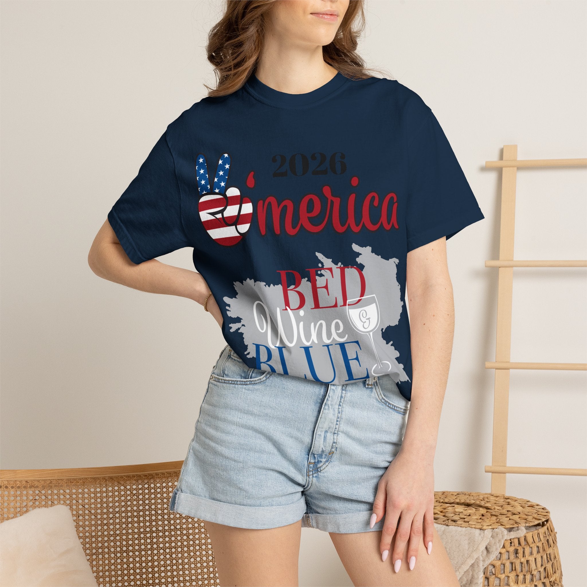 'Merica 2026 Bed Wine Blue T-Shirt