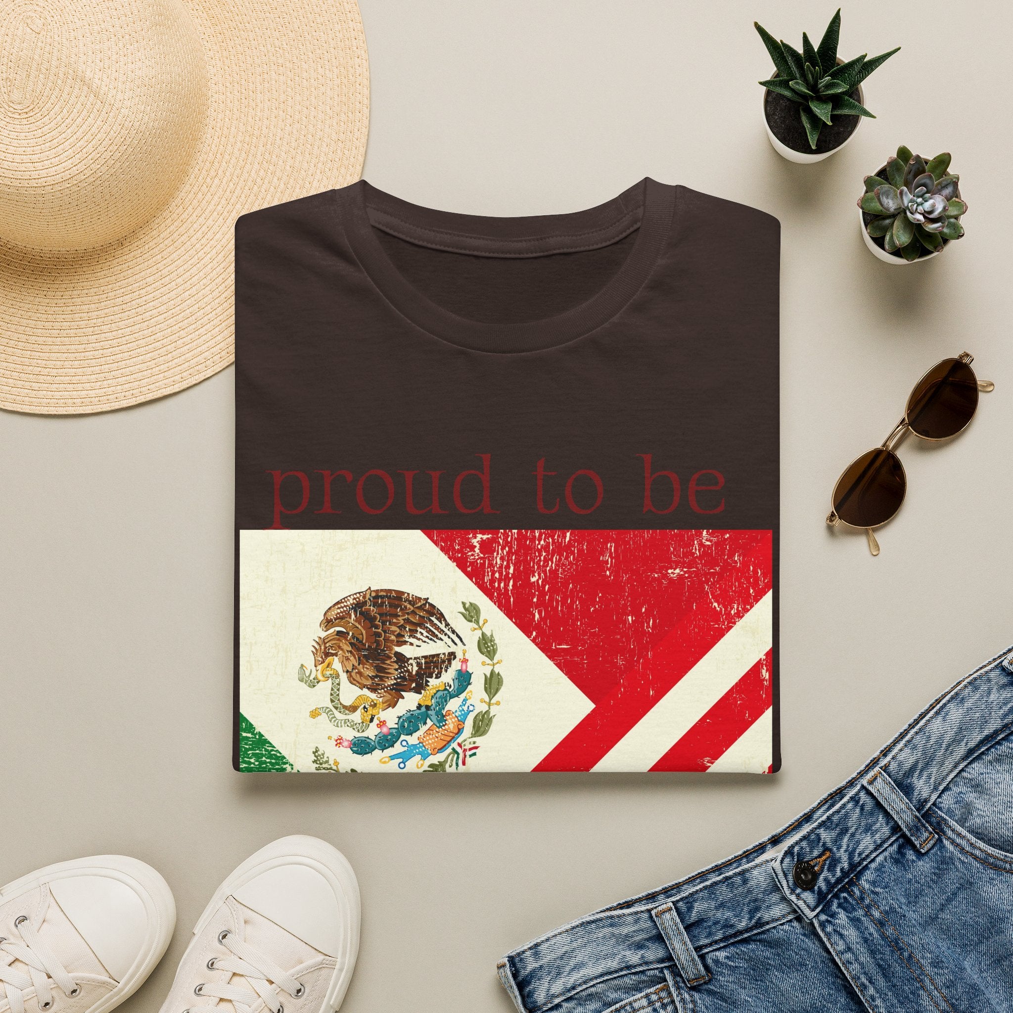 Proud to Be Mexico USA Flag T-Shirt