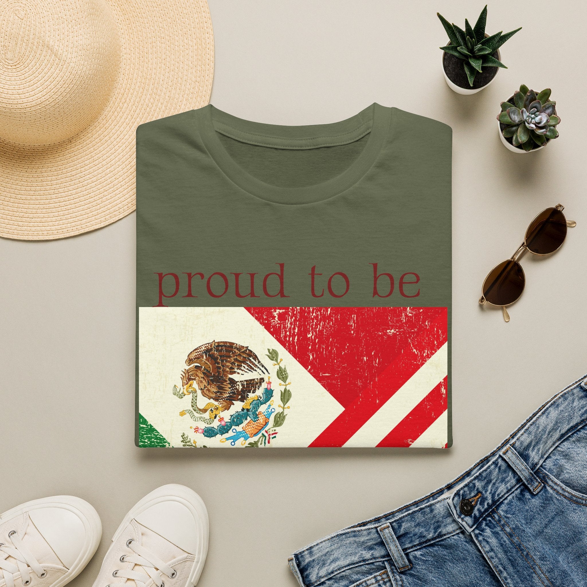 Proud to Be Mexico USA Flag T-Shirt