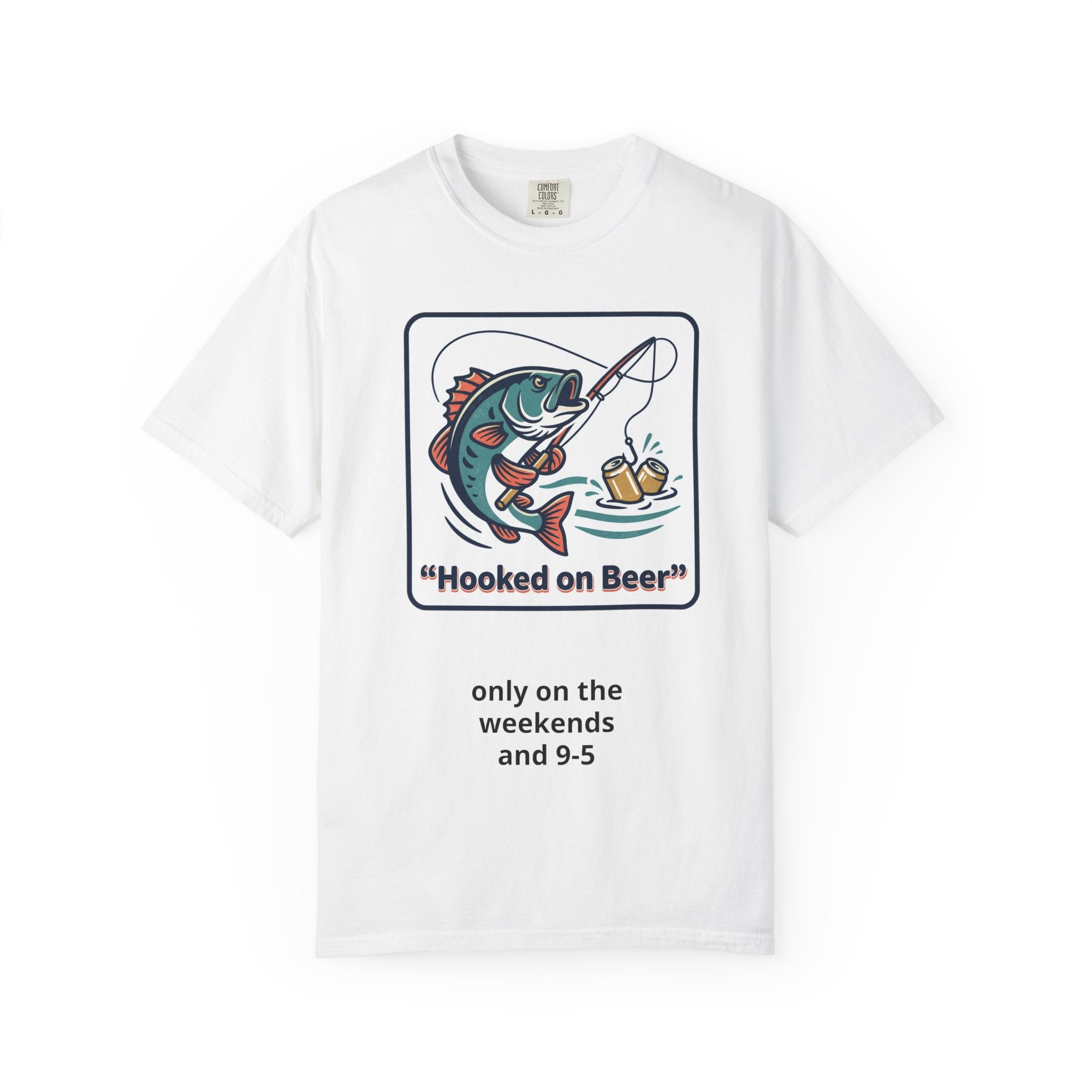 Hooked on Beer Fishing T-Shirt — Funny Fishing & Beer Graphic Tee