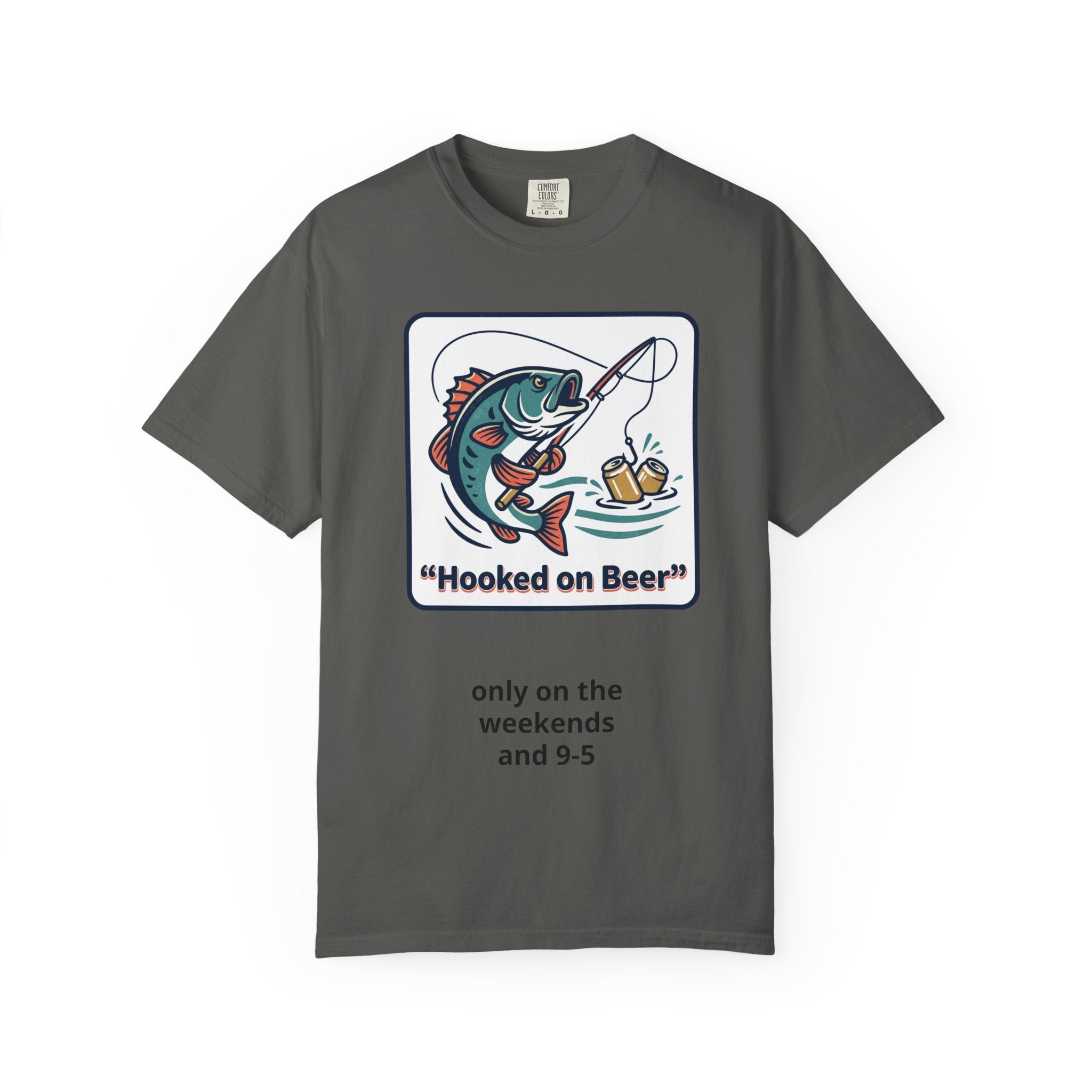Hooked on Beer Fishing T-Shirt — Funny Fishing & Beer Graphic Tee