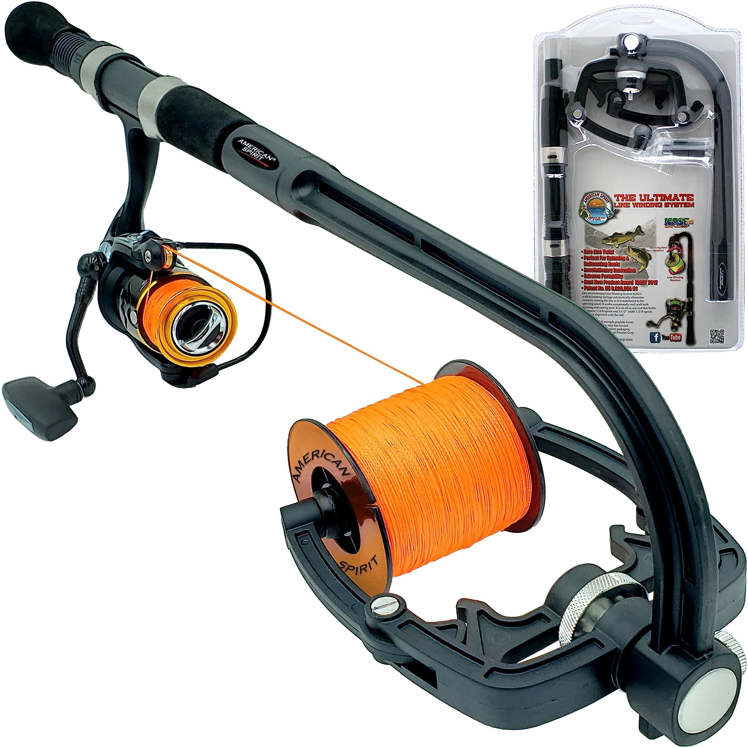 American Spirit Fishing Line Spooler No Line Twist Portable Line Winding System Zero Twist Line Spooler for Reels or Casting Reel Ultimate Fishing Line Winder Spooler Eliminates Line Twisting