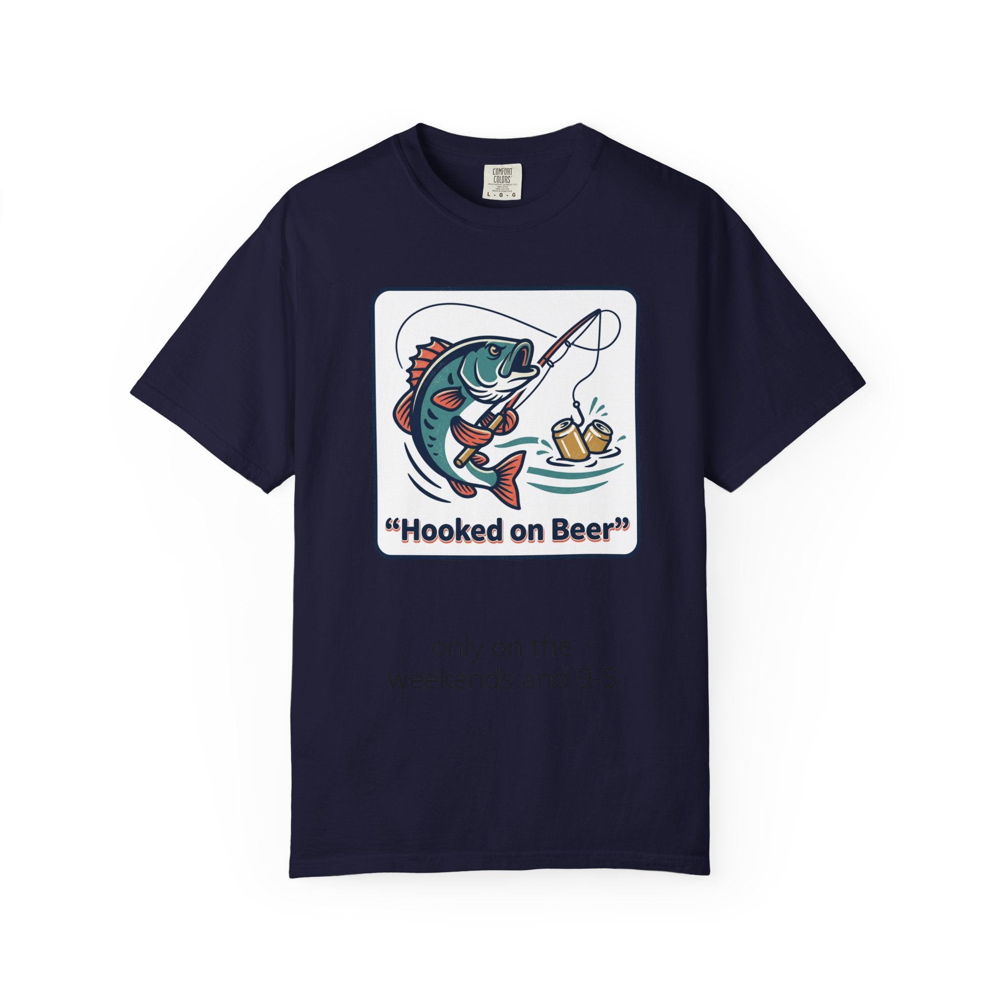Hooked on Beer Fishing T-Shirt — Funny Fishing & Beer Graphic Tee