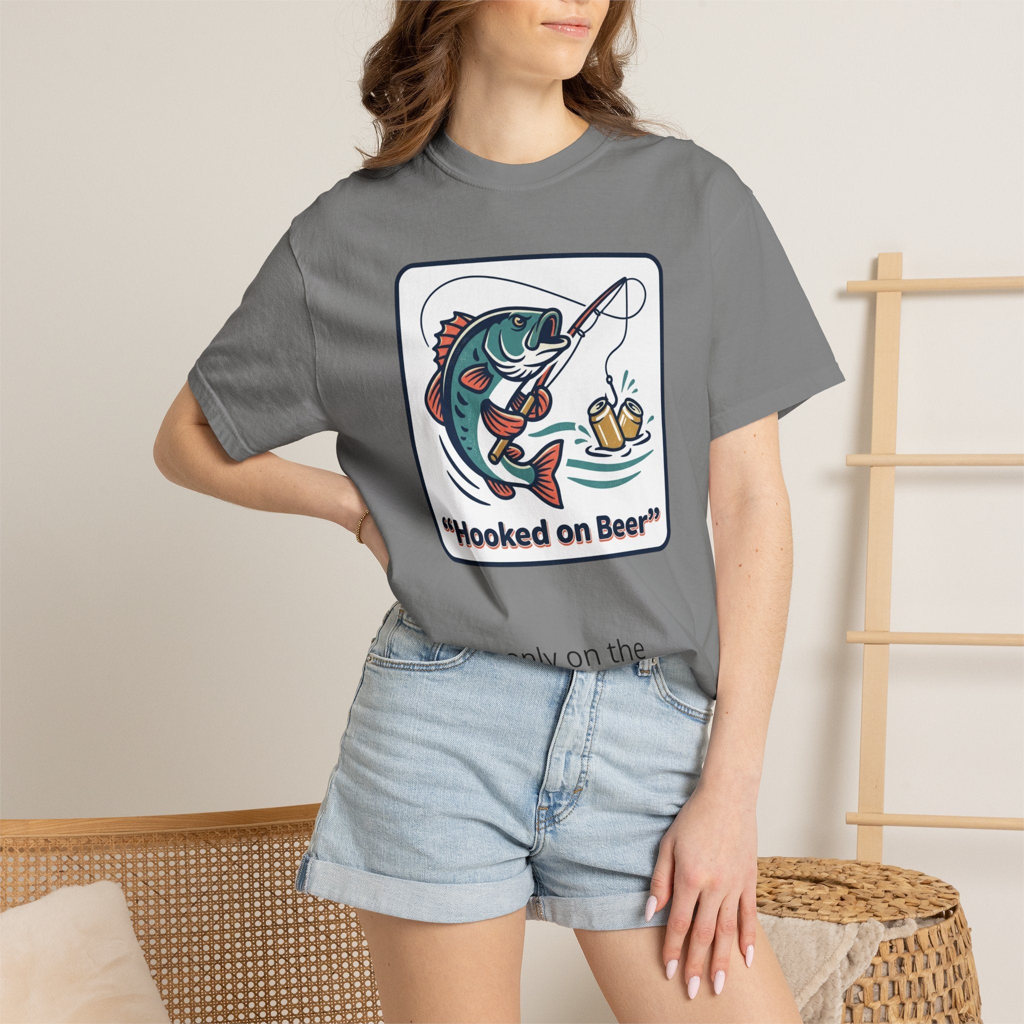 Hooked on Beer Fishing T-Shirt — Funny Fishing & Beer Graphic Tee