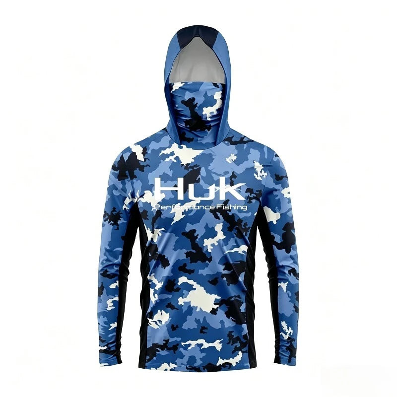 2026 Fishing Shirt UPF 50 Hooded Face Cover Fishing Clothes Summer Sun Protection Hoodie Men Face Mask Jersey Camisa De Pesca