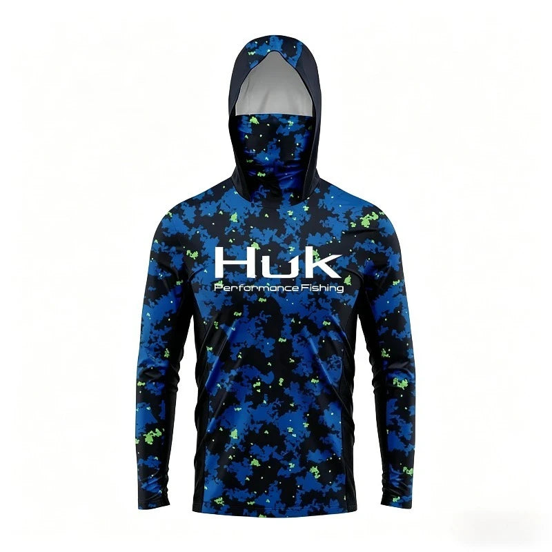 2026 Fishing Shirt UPF 50 Hooded Face Cover Fishing Clothes Summer Sun Protection Hoodie Men Face Mask Jersey Camisa De Pesca