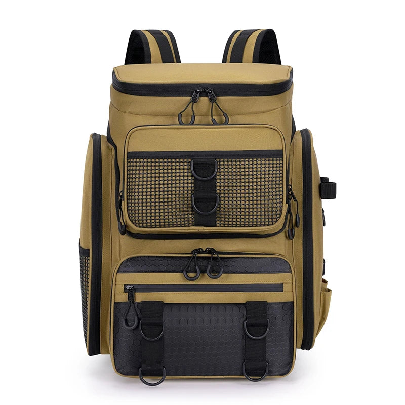 50L Fishing Bag with Rod Holders Chest Bag Fish Tackle Lure Organizer Storage Backpack Outdoor Camping Hiking Large Bagpack
