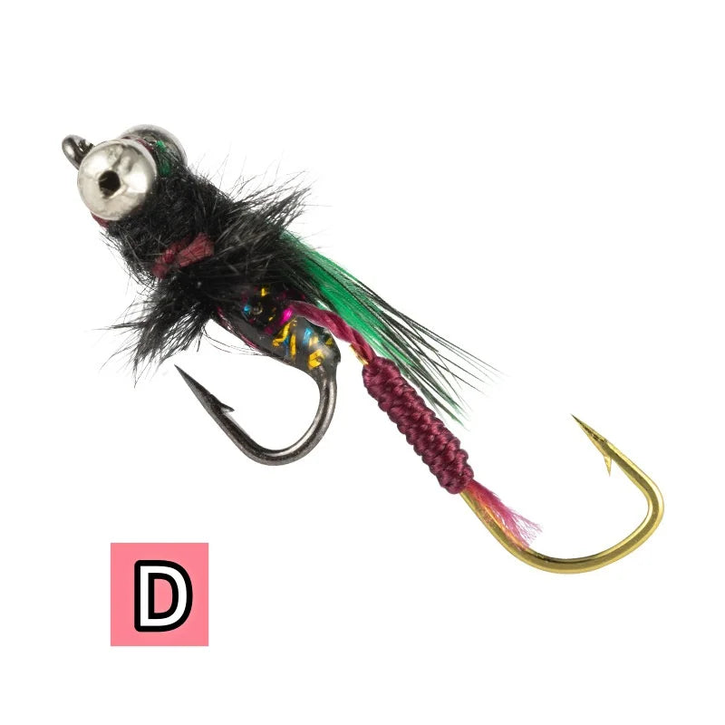 5Pcs Fly Fishing Lure Natural Insect Flies Tackle Bionic Fly Fishing Bait Fishing for Trout Nymph Dry Flies Fly Fishing Lures