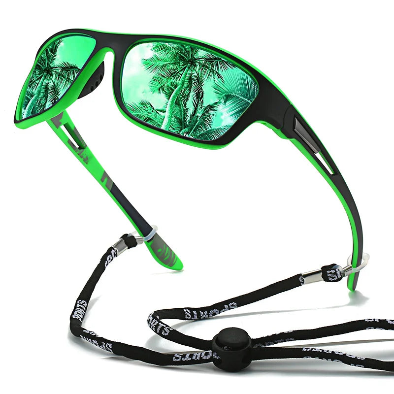 A Pair of Fashionable Classic Retro Polarized Glasses with Rope Straps, Suitable for Men and Women Outdoor Sports, Vacation, Travel, Driving, Fishing, Cycling, Decoration, Photo Props
