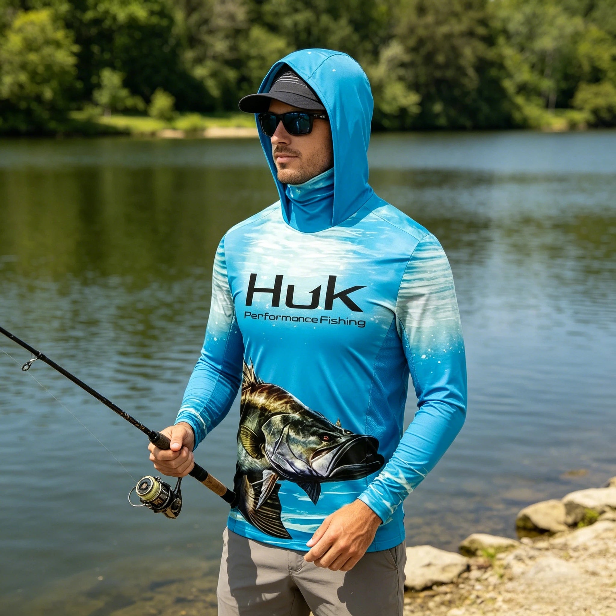 2026 Fishing Shirt UPF 50 Hooded Face Cover Fishing Clothes Summer Sun Protection Hoodie Men Face Mask Jersey Camisa De Pesca