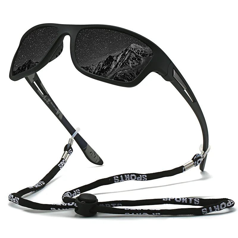 A Pair of Fashionable Classic Retro Polarized Glasses with Rope Straps, Suitable for Men and Women Outdoor Sports, Vacation, Travel, Driving, Fishing, Cycling, Decoration, Photo Props