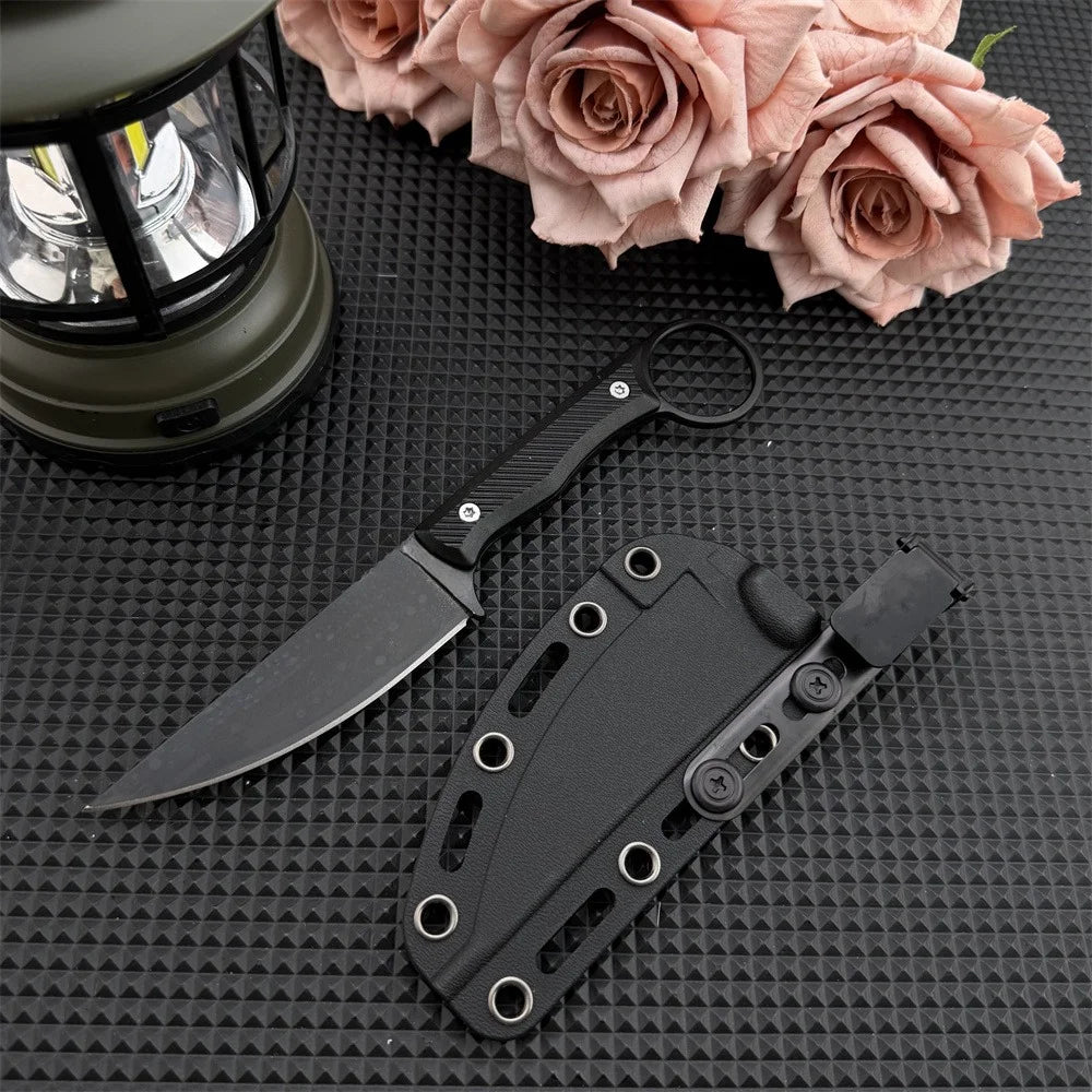 2 Fixed-blade Knives in Different Colors with Sheaths 8Cr13Mov Blades Nylon Fiber Handles Multifunctional Outdoor Fishing  Knife