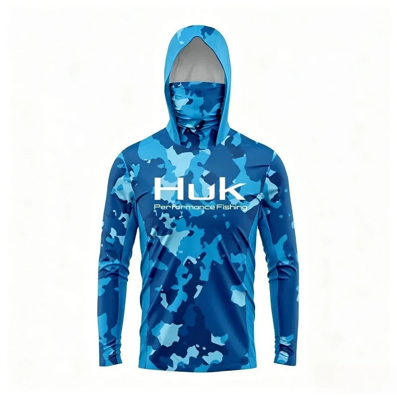 2026 Fishing Shirt UPF 50 Hooded Face Cover Fishing Clothes Summer Sun Protection Hoodie Men Face Mask Jersey Camisa De Pesca