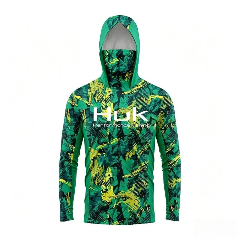 2026 Fishing Shirt UPF 50 Hooded Face Cover Fishing Clothes Summer Sun Protection Hoodie Men Face Mask Jersey Camisa De Pesca