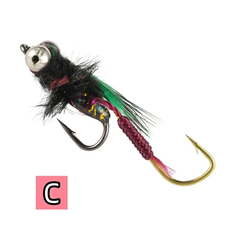 5Pcs Fly Fishing Lure Natural Insect Flies Tackle Bionic Fly Fishing Bait Fishing for Trout Nymph Dry Flies Fly Fishing Lures