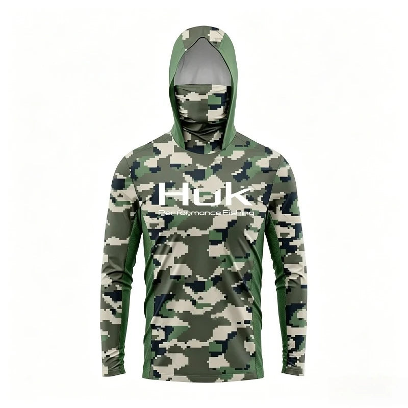 2026 Fishing Shirt UPF 50 Hooded Face Cover Fishing Clothes Summer Sun Protection Hoodie Men Face Mask Jersey Camisa De Pesca