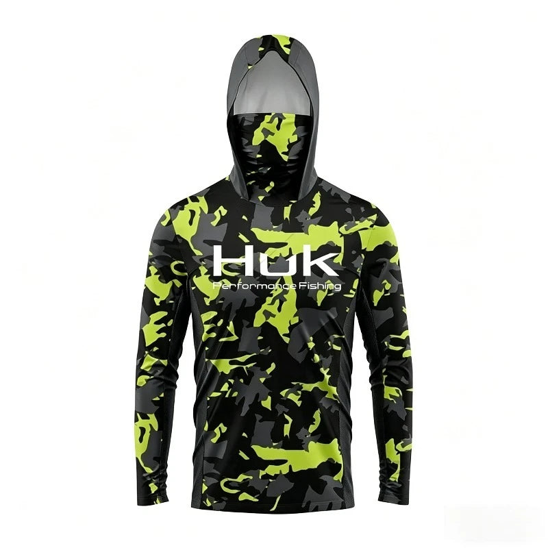 2026 Fishing Shirt UPF 50 Hooded Face Cover Fishing Clothes Summer Sun Protection Hoodie Men Face Mask Jersey Camisa De Pesca