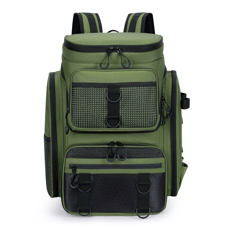 50L Fishing Bag with Rod Holders Chest Bag Fish Tackle Lure Organizer Storage Backpack Outdoor Camping Hiking Large Bagpack