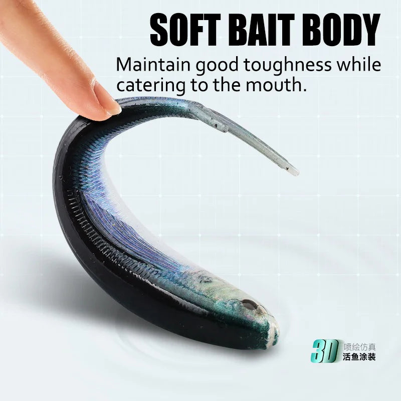 3D Soft Lures 11g 12.5cm Live Fish Painting High simulation Scissors Tail Softbait  Silicone Bait Artificial Fishing Tackle