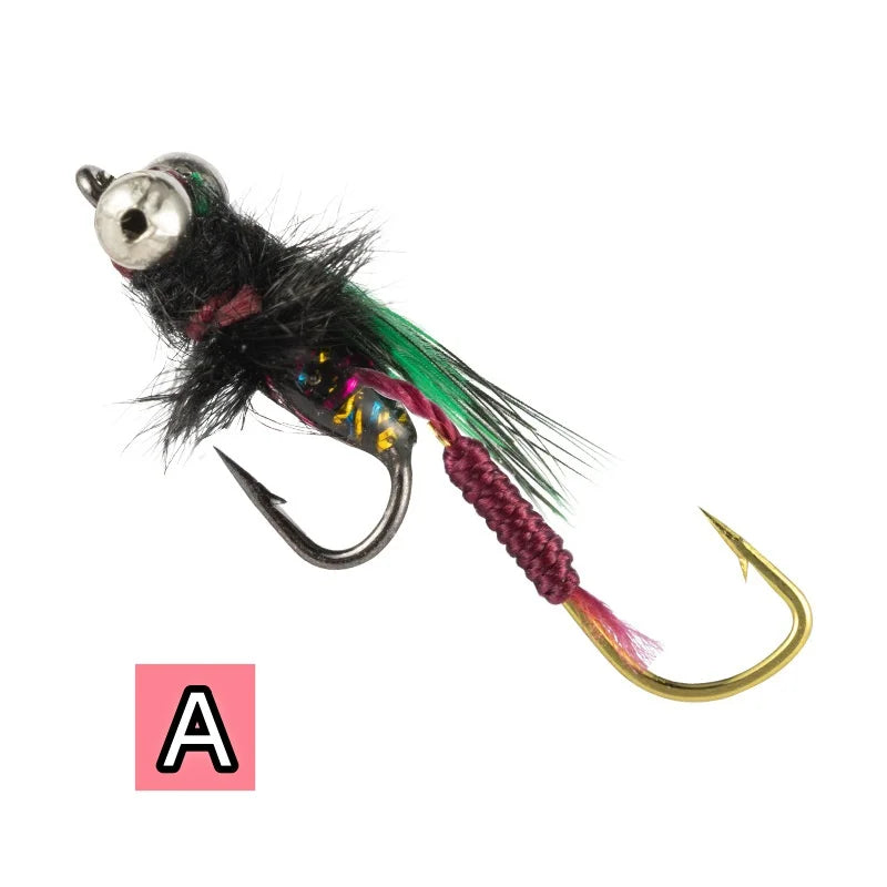 5Pcs Fly Fishing Lure Natural Insect Flies Tackle Bionic Fly Fishing Bait Fishing for Trout Nymph Dry Flies Fly Fishing Lures