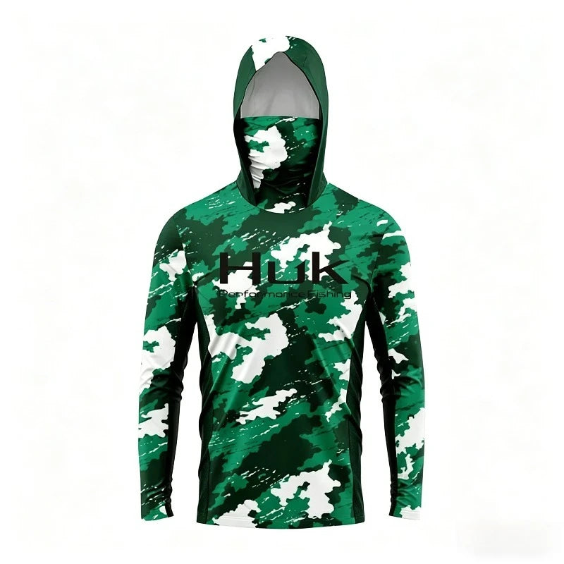 2026 Fishing Shirt UPF 50 Hooded Face Cover Fishing Clothes Summer Sun Protection Hoodie Men Face Mask Jersey Camisa De Pesca